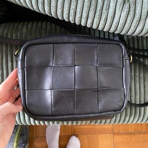 Black leather crossbody